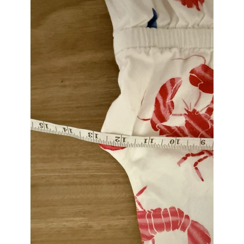 J.Crew Girls Size 8 Lobster Starfish Print Cotton Dress Red White Blue Coastal